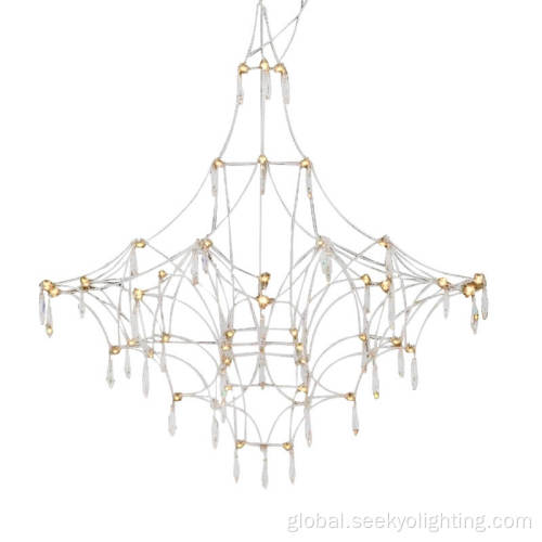Ultra Modern Pendant Lighting New interior design floating crystal led light chandeliers Factory